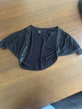 Flowers by Zoe Black Sequin Trim Shrug Bolero